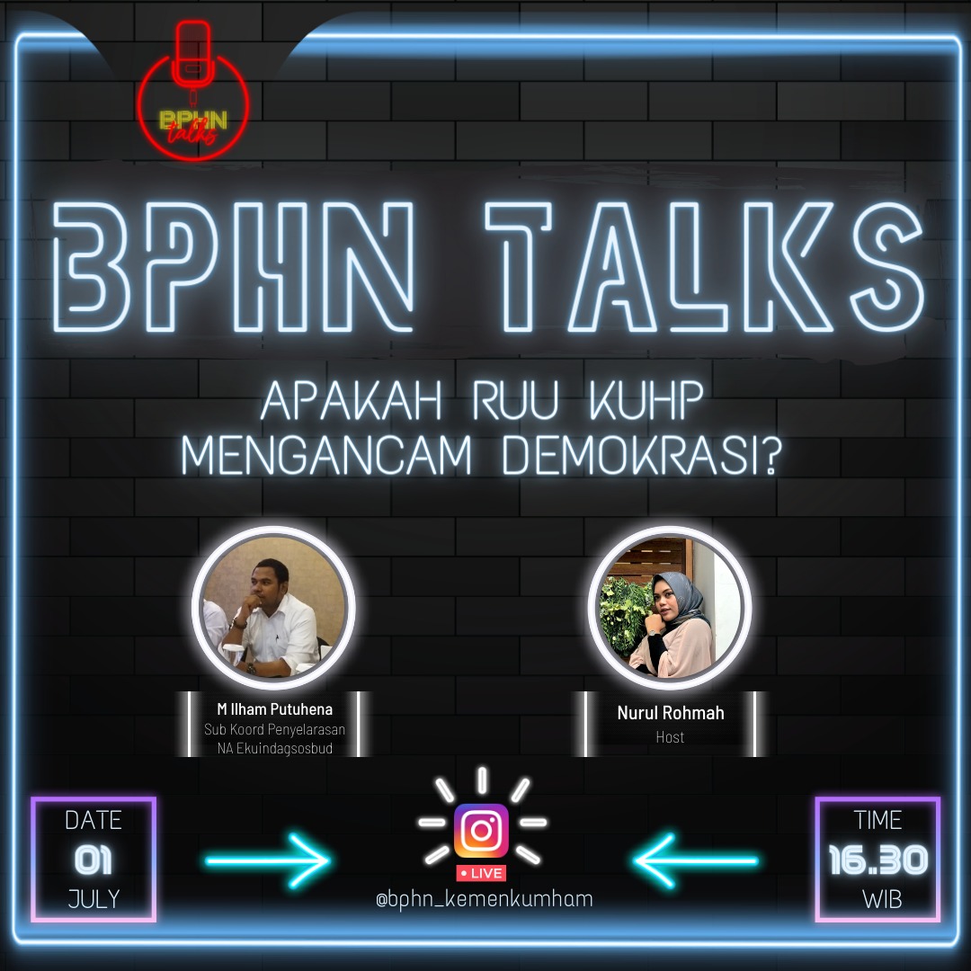Hello #SahabatBPHN , buat kamu yang kemarin tidak sempat join di Instagram live BPHN TALKS tema "Apakah RUU KUHP Mengancam Demokrasi?" bisa disimak kembali ya di link berikut youtube.com/watch?v=HAtJeT… #RUUKUHP