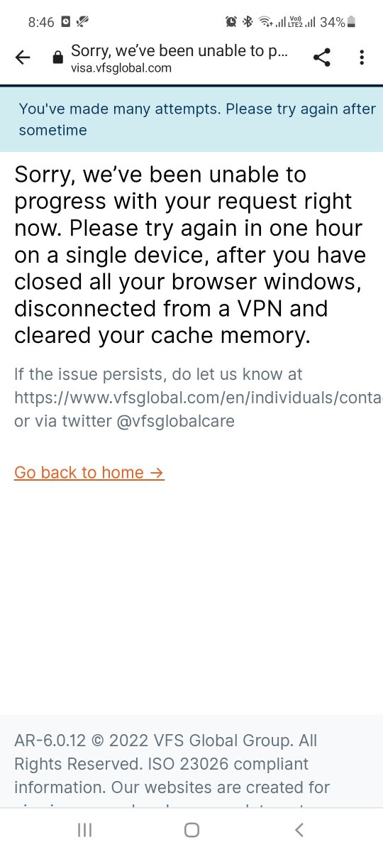 shankarkanni80's tweet photo. @VFSGlobal  Hi VFS Team,

I am unable to book appointment for Germany Long Term Visa, I am getting following error. PFA.

Kindly check and help me in booking appointment as soon as possible. https://t.co/UyR9sNEbTl