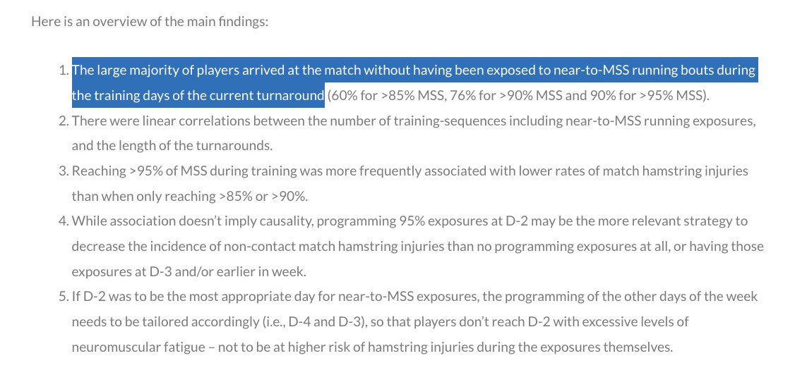Nice study on "sprint" exposure in ⚽️...confirms "high-speed running" is not sprinting