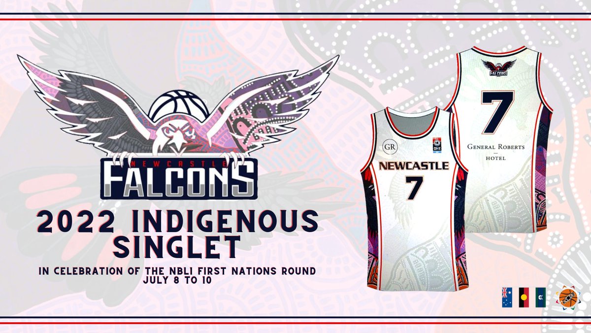 As part of <a href="/NBL1/">NBL1</a> Indigenous Round, our Newcastle Falcons <a href="/NBL1East/">𝐍𝐁𝐋𝟏 𝐄𝐚𝐬𝐭</a> teams will wear these specially designed jerseys against <a href="/HillsHornets/">Hills Hornets</a> at <a href="/NewyBasketball/">Newcastle Basketball</a> Stadium this Sat, July 9. NBL1 will celebrate First Nations communities this weekend as part of <a href="/naidocweek/">NAIDOC</a>.
<a href="/BasketballNSW/">Basketball NSW</a>