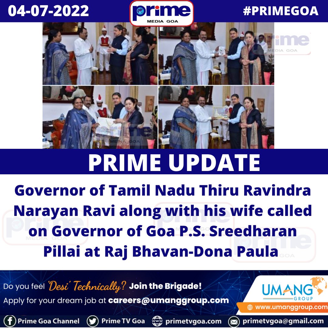 Primetvgoa Governor Of Tamil Nadu Thiru Ravindra Narayan Ravi Along With His Wife Called On Governor Of Goa Psspillaigov At Raj Bhavan Dona Paula T Co Wh71tou6ce Twitter Primetvgoa Governor Of Tamil Nadu Thiru Ravindra Narayan Ravi Along With His Wife Called On Governor Of Goa Psspillaigov At Raj Bhavan Dona Paula T Co Wh71tou6ce Twitter