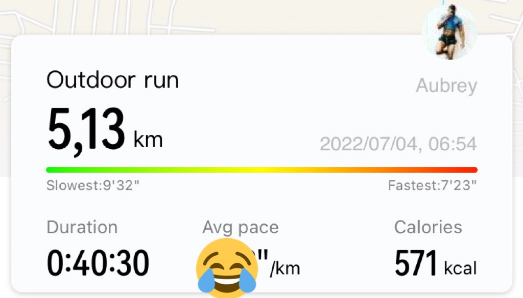 Aubreychiibi's tweet photo. My weekend sins caught up with me today, but the most important thing is 
I ran. 

Next stop. Leg day! Wish me luck. #FetchYourBody2022 #IChoose2bActive #RunningWithTumiSole https://t.co/vtkl8CiCho