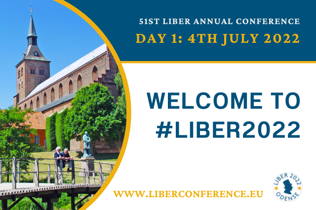 LIBERconference's tweet photo. Our Annual Conference #LIBER2022 takes place in-person this week after 2 years of virtual conferences! We're excited to welcome over 400 attendees to @SDUlibrary 
Odense, Denmark. Take a look at the programme for this week here: https://t.co/lGMx3wUrjo. https://t.co/tasjbqDB8S