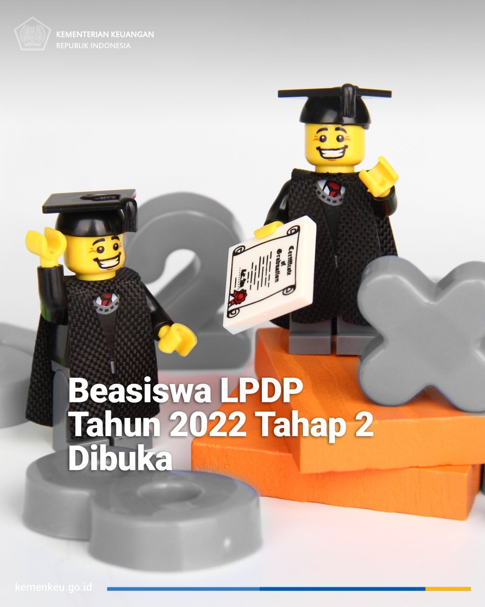 [Beasiswa LPDP Tahap 2 Tahun 2022 dibuka]

Sudah siap melanjutkan studi ke berbagai perguruan tinggi terbaik dunia?

Catat dan tandai kalendermu ya!

#DiriuntukNegeri #Beasiswa #LPDP #SaatnyaGiliranmu #UangKita #PendidikanuntukKita