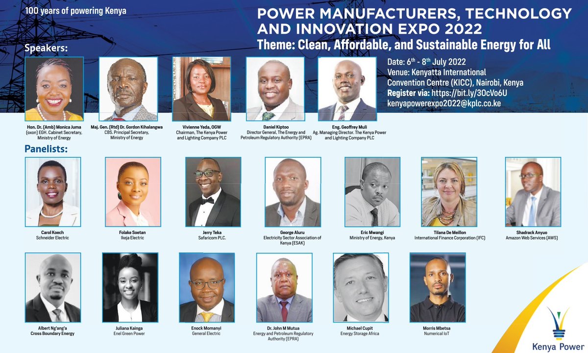 We are excited to hold our inaugural Manufacturers’, Technology and Innovation Expo, scheduled for the 6th to 8th July 2022 at KICC.

#KenyaPowerEXPO
#DeliveringTheManufacturingOpportunity
#ManufacturingManifesto