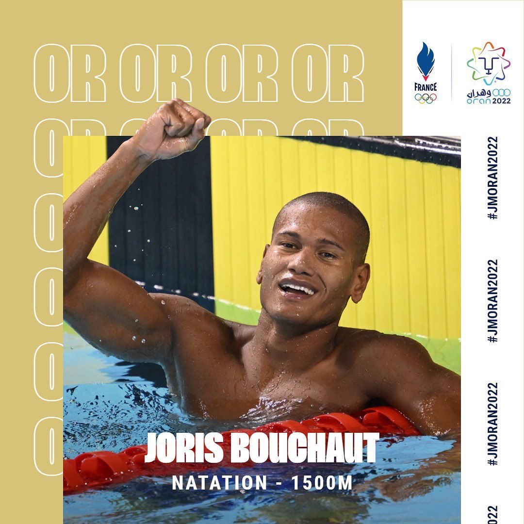 2 médailles en 1 heure💪🏾
D’abord l’Argent 🥈 au 400m, un peu déçu du temps et surtout de ne pas faire résonner La Marseillaise.

Le tir fut vite corrigé avec la finale du 1500m 🥇. Très heureux de contribuer à la moisson de médailles de l’équipe de <a href="/FranceOlympique/">FranceOlympique</a> au #JMORAN2022