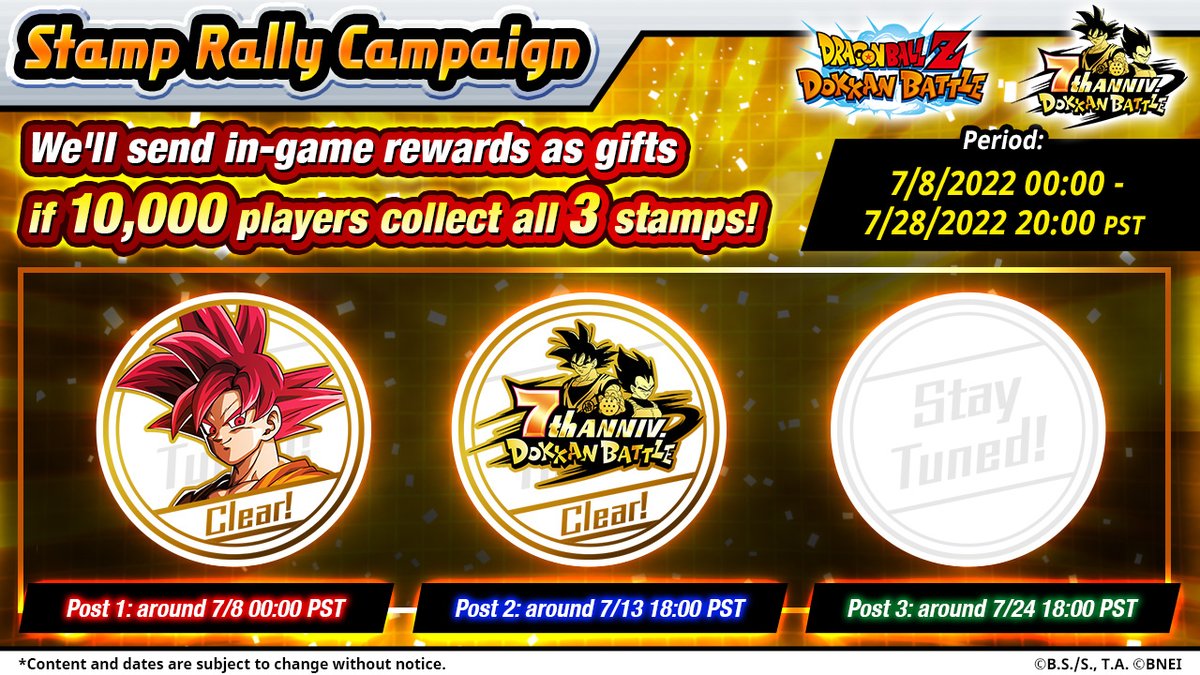 dokkan_global's tweet image. @NedimAlic4 
Here&apos;s your 2nd stamp! Collect 1 more!
Get in-game rewards if 10K players collect all 3 stamps!
[Stamp Rally Mission ①/②/③] is written in the relevant posts!

▼Campaign Details
dbz-dokkan.bngames.net/en/cwb9cggnvy/…

#DokkanGet3Stamps
#dokkanbattle #dragonball