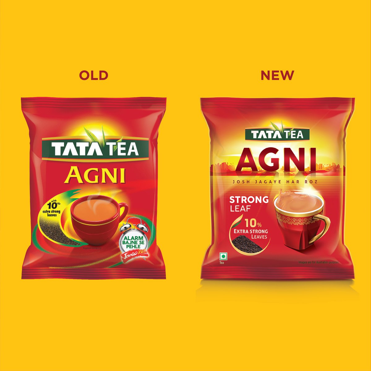 icarus_blr's tweet photo. With Tata Tea Agni, the challenge was a tricky one. Contemporize a brand that’s looked the same for a decade, while bringing in a new story of awakening. Our design with a large brand identity looming over the horizon &amp; the sun shining through managed to achieve all that &amp; more. https://t.co/KDrG7qnMvd