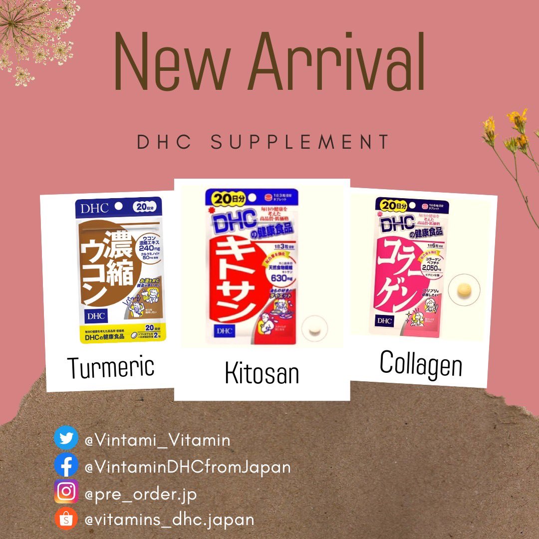 PSamrs's tweet photo. #วิตามินDHC ส่งตรงจากญี่ปุ่นค่า☺️💖
ตอนนี้นอกจาก #zinc,#vitaminC แล้วเรามีตัวใหม่เข้ามาด้วยนะคะนั่นก็คือ #Kitosan #Collagen #ขมิ้น ค่ะ สุขภาพดีและผิวสวยปังๆกันไปเลย:) สินค้าทั้งหมดในร้านส่งฟรีนะคะ🥺#ผิวขาว #ลดความอ้วน #ผิวใส #สวย #พร้อมส่ง #ส่งฟรี https://t.co/xYhxBPkEDG