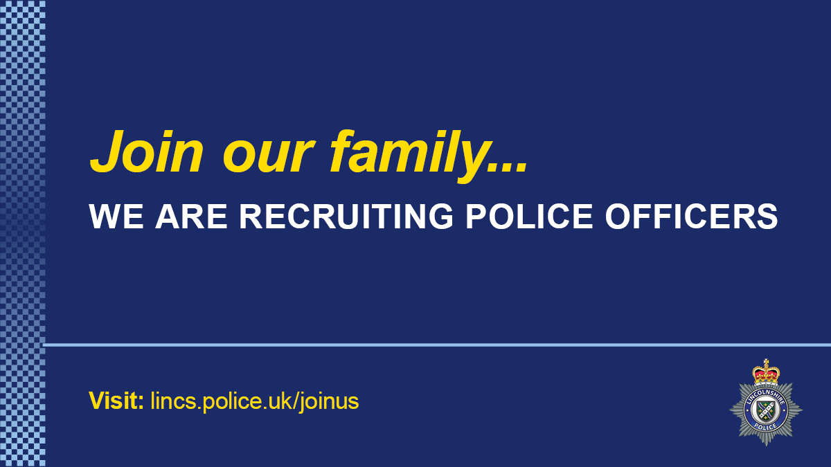 LincsPolice's tweet photo. Our police officer recruitment is open! If you would like a job like no other, please visit our website for more information and details on how to apply: https://t.co/j46dznyl0y #WeAreLincolnshirePolice https://t.co/pqUNvfFu0E