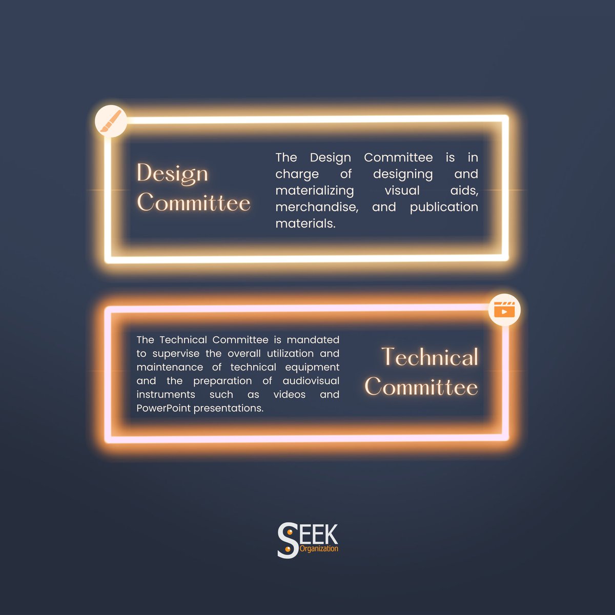 SEEKOrgOfficial's tweet photo. SEEKing where you belong? 👀 

Check out our committee overview below to help you decide! 🧐

You can also visit our primer to meet our committee heads 👇👇
https://t.co/mVYUTGd7i5

#NowSEEKing
#SEEK2022 https://t.co/NxL8yx6nBT