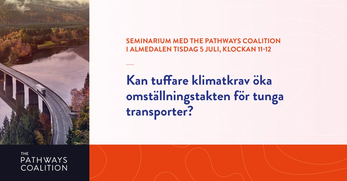 Seminarium i Almedalen tisdag 11:00. Om tunga transporter och vad som krävs av aktörer och politik för en snabb sänkning av klimatutsläppen i linje klimatmålet. 

Medverkar gör: Postnord, E.ON, Scania, Axfood, JM, Lantmännen samt Riksdagsledamöter.

almedalsveckan.info/program/66382