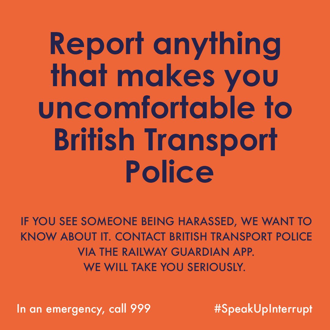 This morning we are with @BTPUnderground at #LondonBridge station promoting our new Railway Guardian app. If you see someone being sexually harassed, we want you to disrupt it or report it to us. Download the Railway Guardian app here: onelink.to/rg-social-orga… #SpeakUpInterrupt