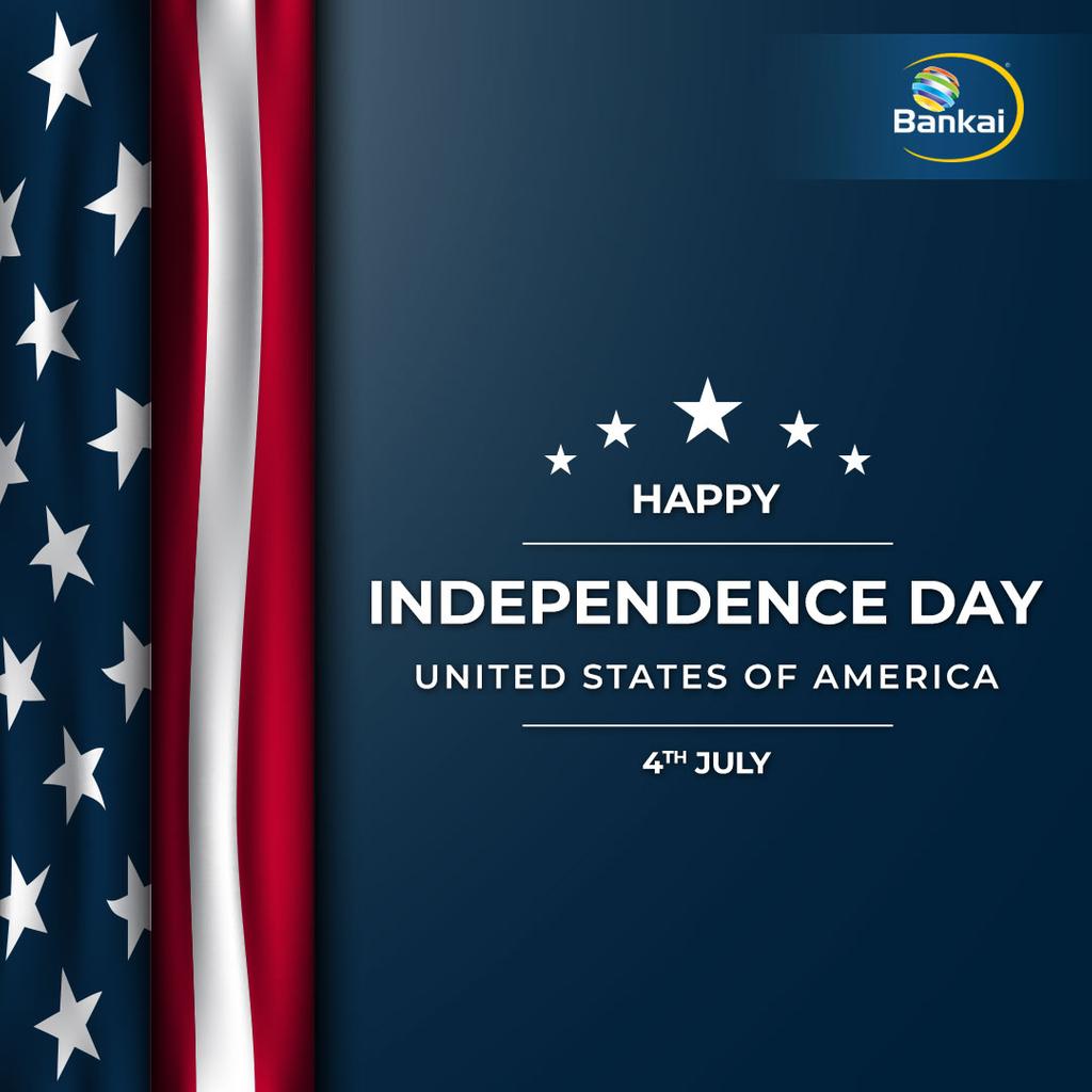 Bankai_Group's tweet photo. We extend our heartfelt felicitations and warm wishes on Independence Day to the people and government of the United States of America. Happy Independence Day!

#independenceday #unitedstatesofamerica #bankaigroup https://t.co/FprkH4AJDg