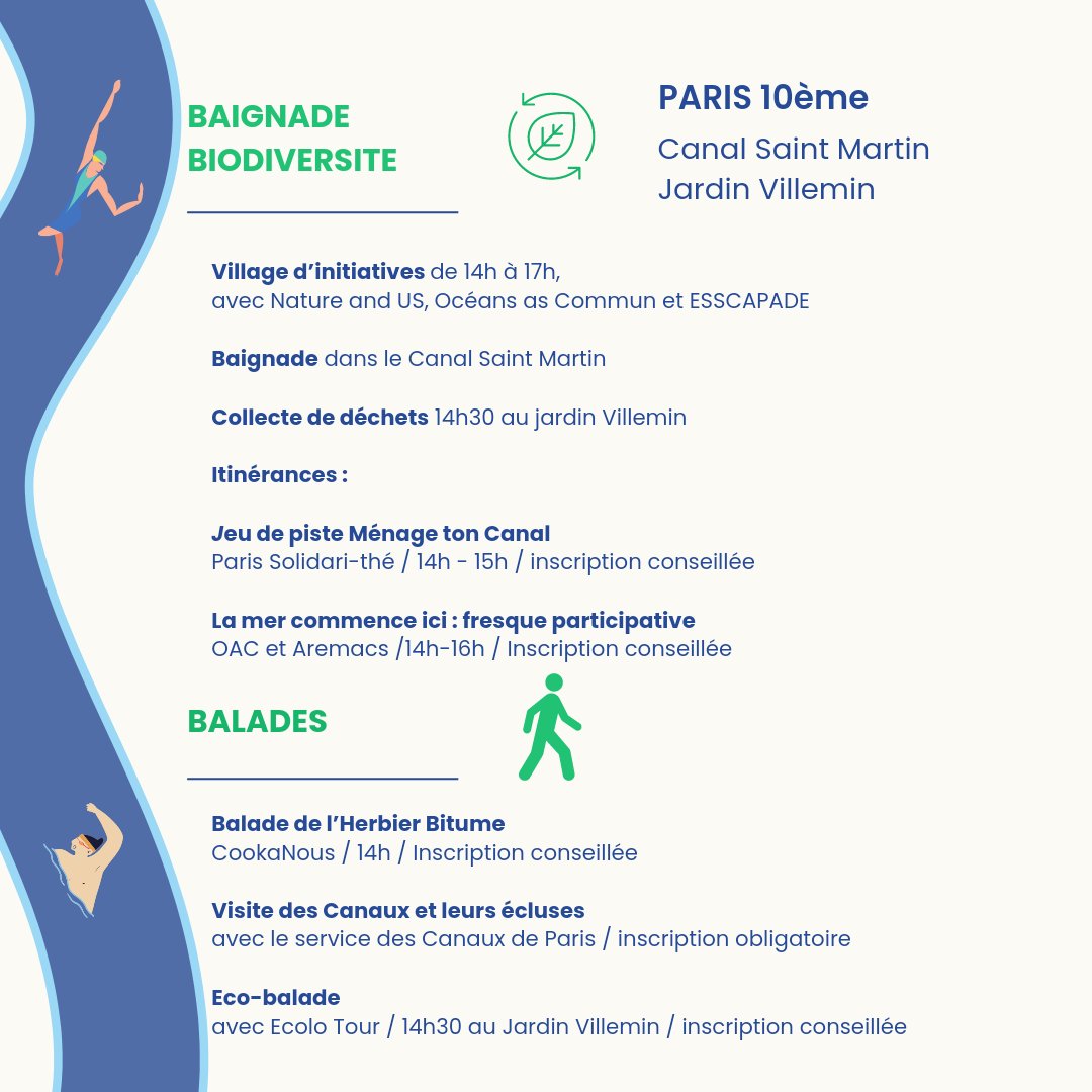 Ménage ton Canal c'est trois pôles d'animations, de sensibilisation et d'actions .
Aujourd'hui on vous explique ce qui va se passer pour le pôle : 
📍 PARIS 10e .
Pour t'inscrire à la collecte c'est par ici : bit.ly/3NAqdkw
#MénageTonCanal #TerrasseDesCanaux #EteduCanal