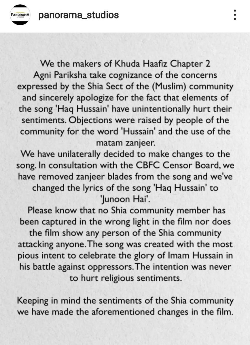 #HaqHussain Song Was Removed From Khudahafiz Chapter 2 Movie Good Effort By Shia Community 👍🏻