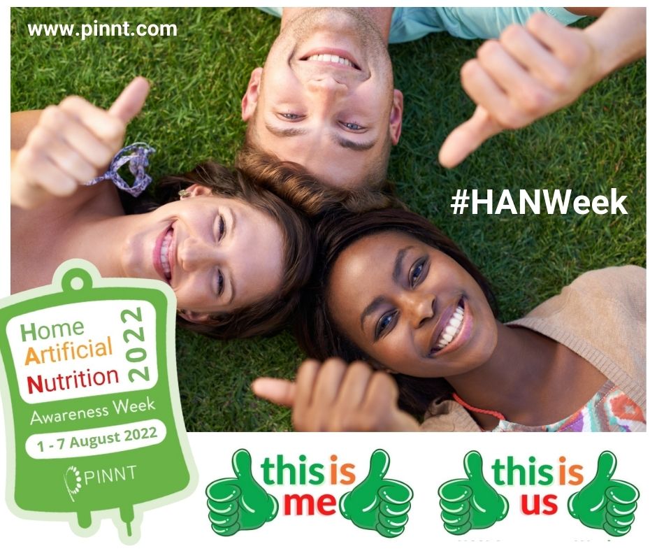 PINNTCharity's tweet photo. Four weeks &amp; counting until HAN Week 2022!  Time to raise awareness about those living with artificial  nutritional treatments &amp; those who play a vital role in helping those on #HAN achieve this. Find out how you can get involved &amp; for updates ➡️https://t.co/dJ67dq7Gfh https://t.co/tEq1odw0p8