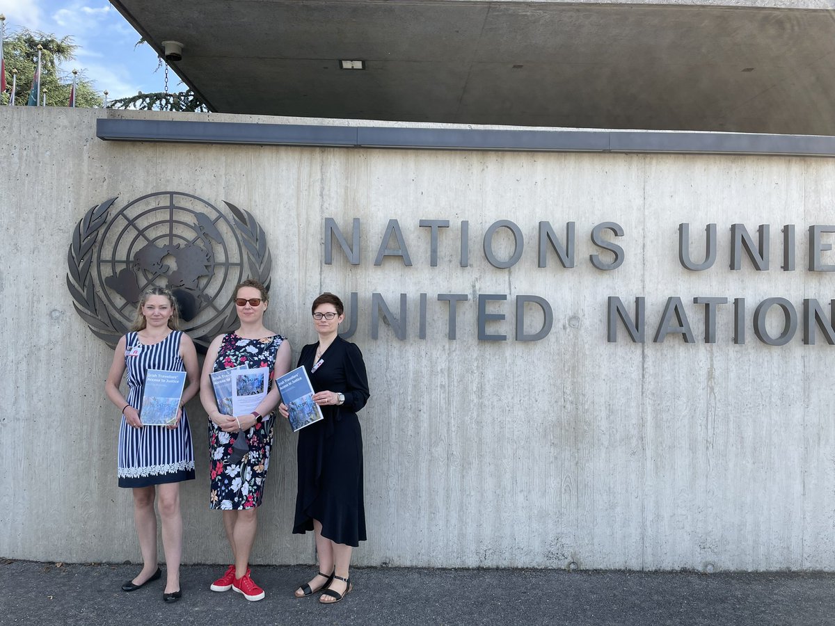 The @ITAJinUL team from @UL @ULSchoolofLaw @ULSociology are at the UN today, as part of the review of Ireland’s compliance with the #ICCPR. We will be presenting findings from our report, highlighting the human rights concerns which the research uncovers.
