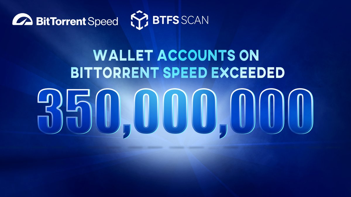 🔥Wallet Accounts on #BitTorrent Speed exceeded 350,000,000！ 💻#BitTorrent  Speed aims to incentivize more users to seed and share bandwidth with #BTT  rewards to boost download experience. 📍Boost download speed now with  BitTorrent