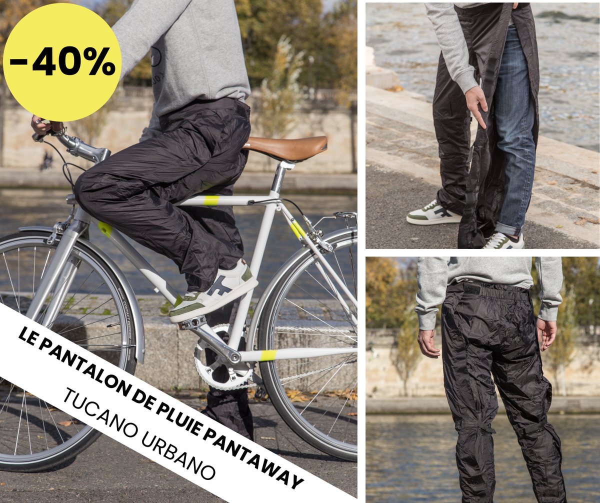 (Re)découvrez le pantalon de pluie Pantaway à -40% 😱
💦 100% coupe-vent et imperméable 
🚀 S'enfile par-dessus votre pantalon et s'attache grâce à des velcros 
💡 Contient des bandes réfléchissantes pour une meilleure visibilité