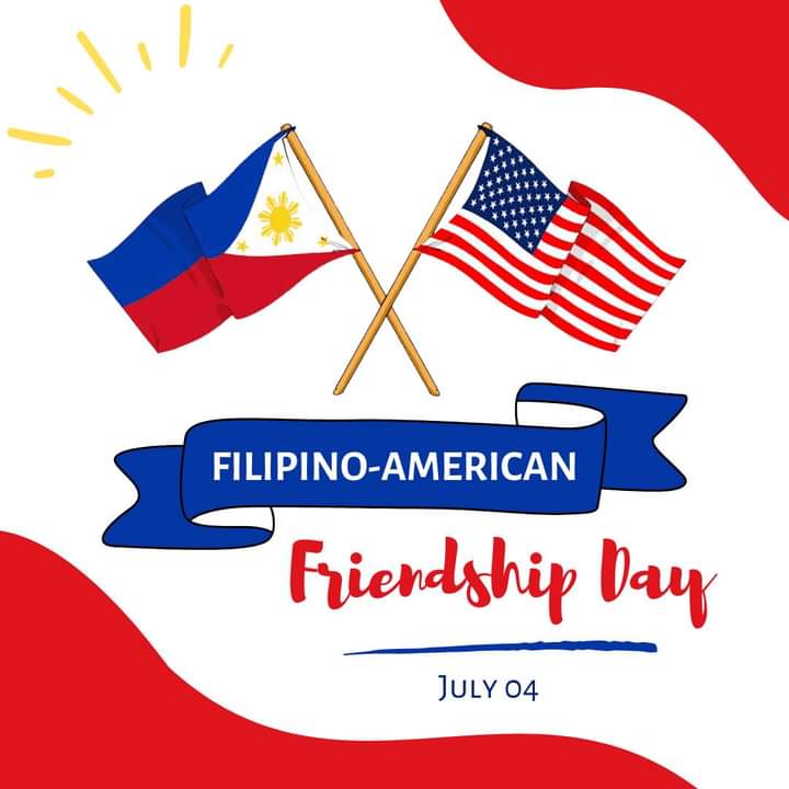 𝗛𝗮𝗽𝗽𝘆 𝗙𝗶𝗹𝗶𝗽𝗶𝗻𝗼-𝗔𝗺𝗲𝗿𝗶𝗰𝗮𝗻 𝗙𝗿𝗶𝗲𝗻𝗱𝘀𝗵𝗶𝗽 𝗗𝗮𝘆! 🎉🇵🇭🤝🇺🇸🫶
Filipinos celebrate Filipino-American Friendship Day on July 4 every year to mark their historical alliance with the U.S.

#FilipinoAmericanFriendshipDay #FilAmDay #Philippines #USA #history