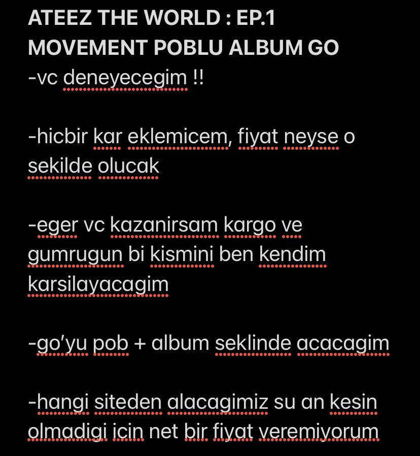 ateez album go interest check !! su anlik olan detaylari asagiya yazdim, eger bekledigim sayiya ulasirsak herhangi bir siteden acacagim go’yu, ilgilenenler pobunu istedigi uye ile birlikte mens atarsa cok sevinirim en azindan bi fikrim olsun simdiden