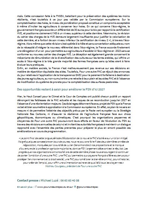 Le ministre de l’Agriculture et de la Souveraineté alimentaire annonçait ce vendredi les derniers arbitrages du Plan Stratégique National (#PSN) de la #PAC qui sera remis très prochainement à la Commission 🇪🇺 pour approbation.

🗞️ Notre analyse : pouruneautrepac.eu/wp-content/upl…

🧵👇