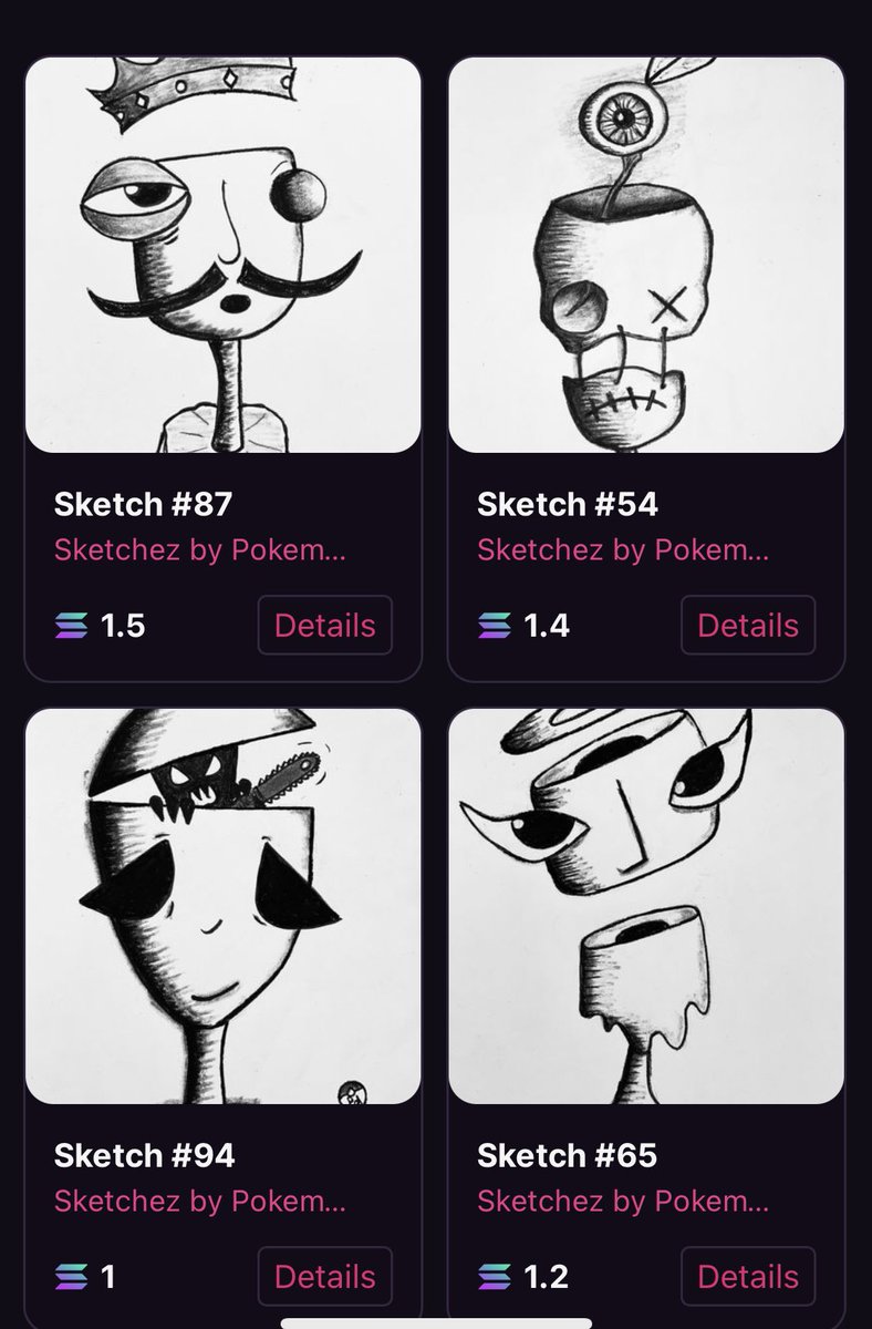 pokemondundee's tweet photo. If you like my Artrophy collection then have a look at Sketchez by Pokemondundee on @MagicEden This collection was launched via the amazing @MonsterzDao community ❤️ https://t.co/dx7MPFREXb https://t.co/jYRD0Hy8cH