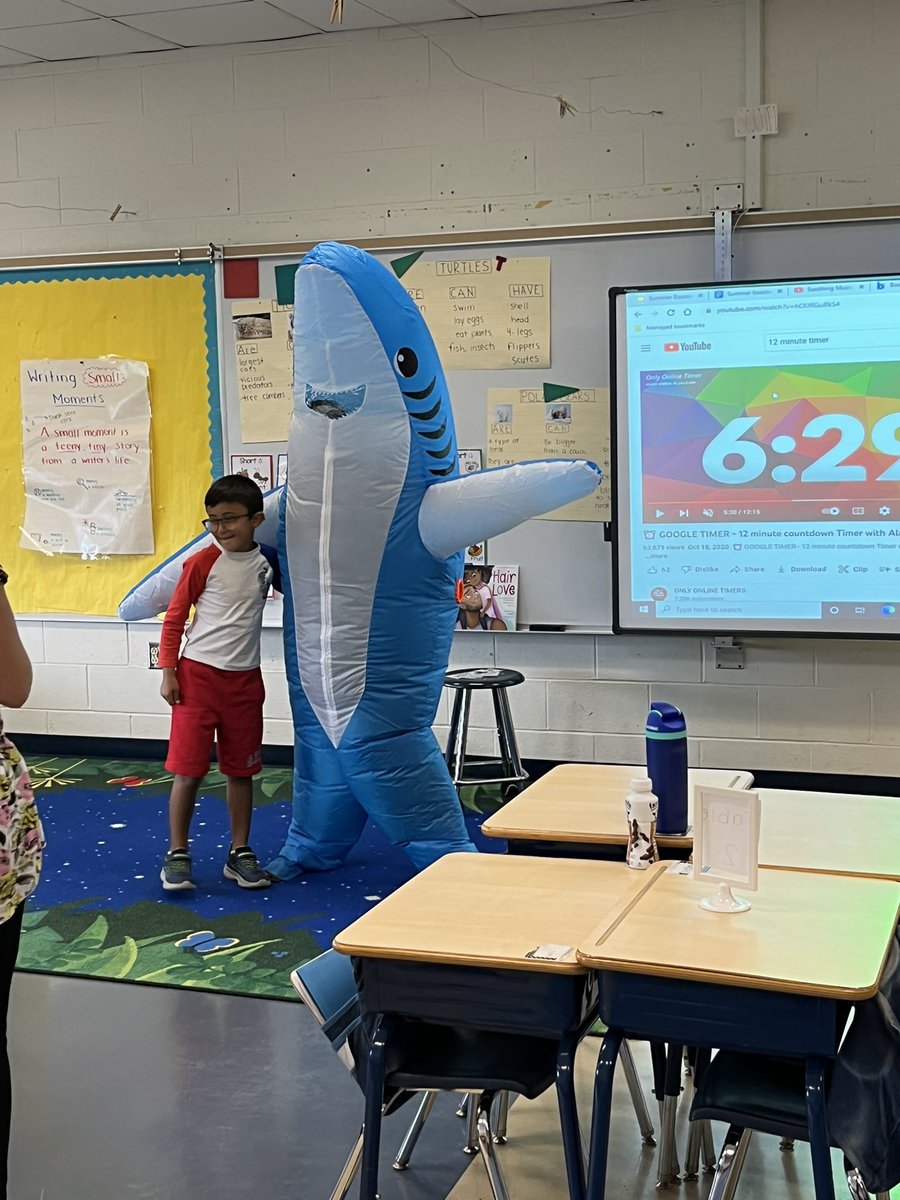 Shark week came early! Thank you <a href="/KalliTriantafi1/">Kalli Triantafillakis</a> and <a href="/Miss_Labrada/">Ms Labrada</a> for surprising my students and I (especially me! Ha!) this was certainly a great brain break during independent reading time! #mahwahconnects