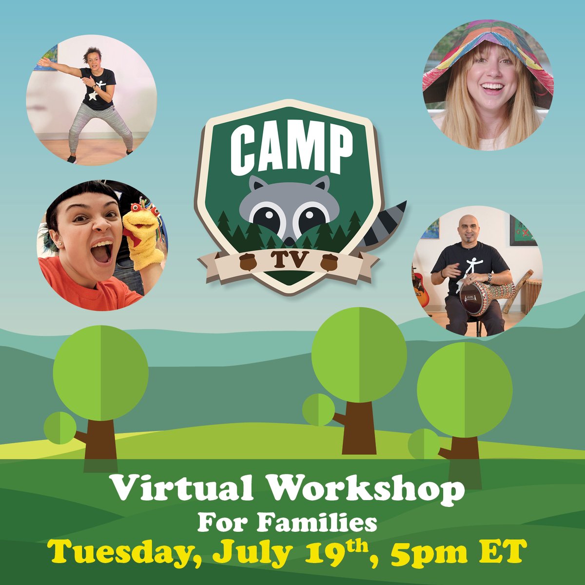 WNETEducation's tweet image. Learn a dance, make music, participate in a puppet party! Join us for our first-ever Camp TV virtual workshop for families, tomorrow 7/19 at 5pm EDT. Register here: eventbrite.com/e/379881274117

Can&apos;t wait to see you there! 

#camptv #summerlearning @NationalDance @NewVictory