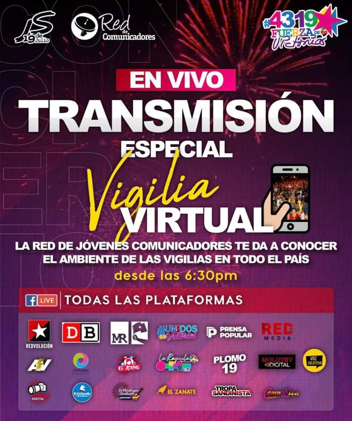 Todos atentos a la transmisión!!♥️🖤👍✌️🇳🇮💪🙏
#4319FuerzaDeVictorias 
#ManaguaSandinista