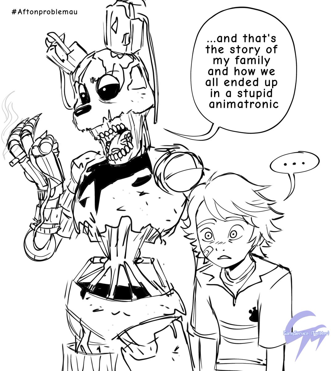 Hena_Sy_'s tweet photo. William, deja de traumar al niño 🙄😒 #FNAF #fnafsecuritybreach #fnafgregory #burntrap #Williamafton #fnaffanart #fnafsb #aftonfamily #aftonproblem #aftonproblemau https://t.co/W7e7HZ4Wdm
