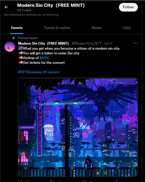 SimpleSimon872's tweet photo. look out frens, stolen art at free mint @ModernCity_NFT
Using @OnigiriDegenNFT art checker was able to find who the art actually belongs to - is an opensea collection with the artist being @CamiUnknown 
#onigirihunt https://t.co/Y1UW2hg4h0
