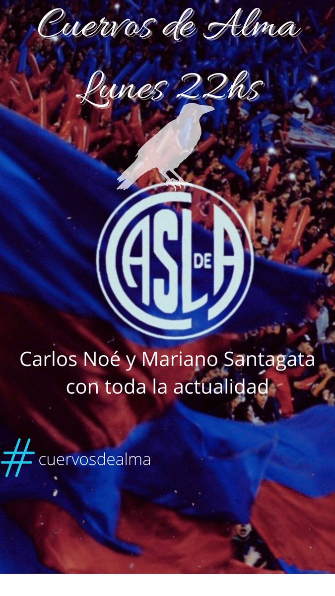 CuervosAlma's tweet photo. Cuervos y Cuervas hoy ⏰ 22hs todo el debate post partido tras el empate entre #SanLorenzo y #Banfield
Con @cuervodealmanoe y @marianosantagat 
En vivo por Instagram cuervosdealma y por Facebook cuervos de alma
Mensajes al 📳 15-40286206 https://t.co/gB2U5gy9G8