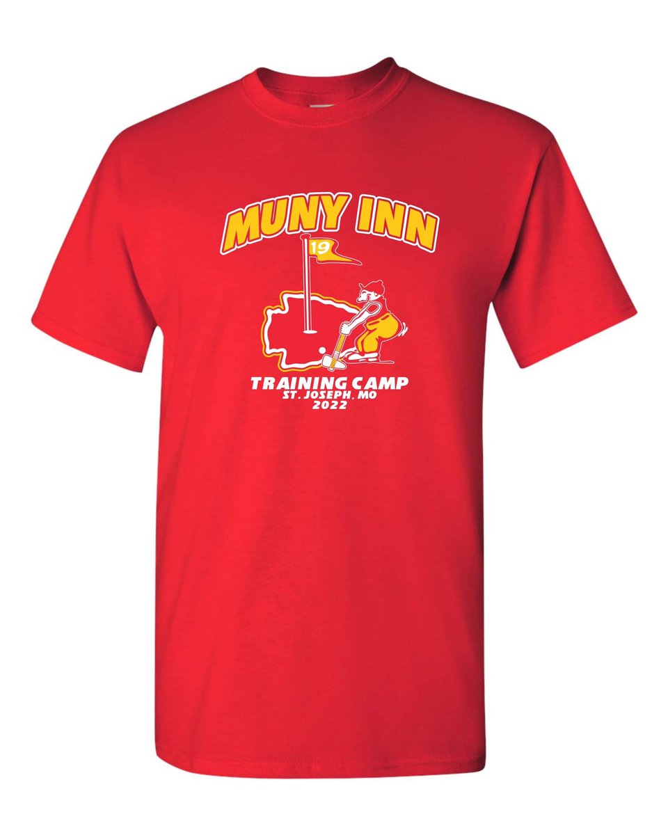 MunyInnBar's tweet photo. Get your 2022 Muny Inn Training Camp Shirts! Venmo us at @MunyInn to get one, $25 a shirt Small thru 4xl. Add $9 for shipping! #ChiefsKingdom #ChiefsCamp #ChiefsTrainingCamp https://t.co/SQuwCotxZ5
