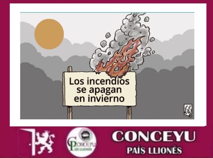 Conceyu siente la impotencia de todo el País Llionés, de todo el, que ve como se nos queman los bosques y mueren personas, y animales, por la falta de previsión, mientras se riegan con millones y millones, medios de comunicacion afines al DESgobierno CyL.
