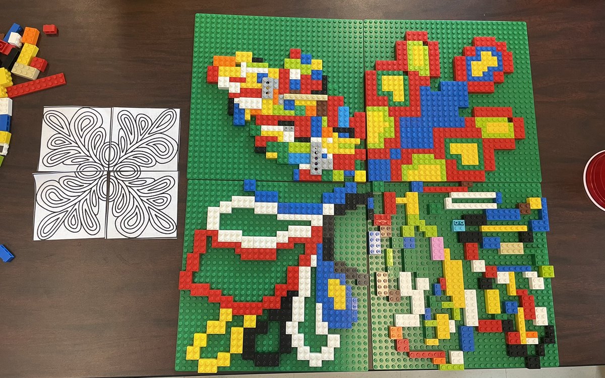 reneedhale's tweet photo. Great first day at Camp Discover - I modified a collaborative coloring activity and was amazed at their creativity 🥰 

@GiftedStudies 
#learningwithlegos https://t.co/rKPNw8F2zR