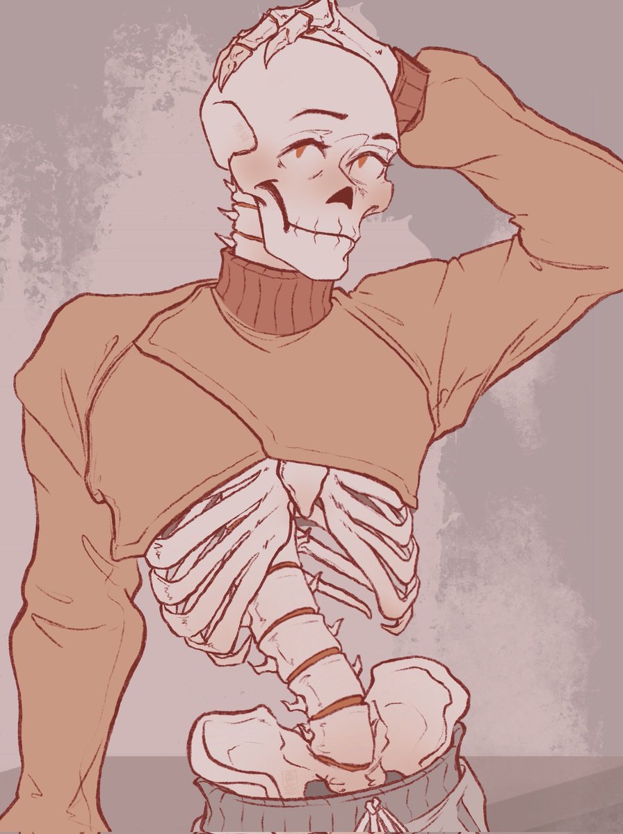 CreativePineap's tweet photo. Wanted to dress Pap up a bit and came up with this🧡 I'm going for a warm, comfy sort of vibe. It isn't done, this is just the flats, but I don't know when I'll have the time to finish it so I wanted to share what I have! 😂 #undertale #Papyrus #undertaleFanart #FANART https://t.co/BFJWs5y2Iv