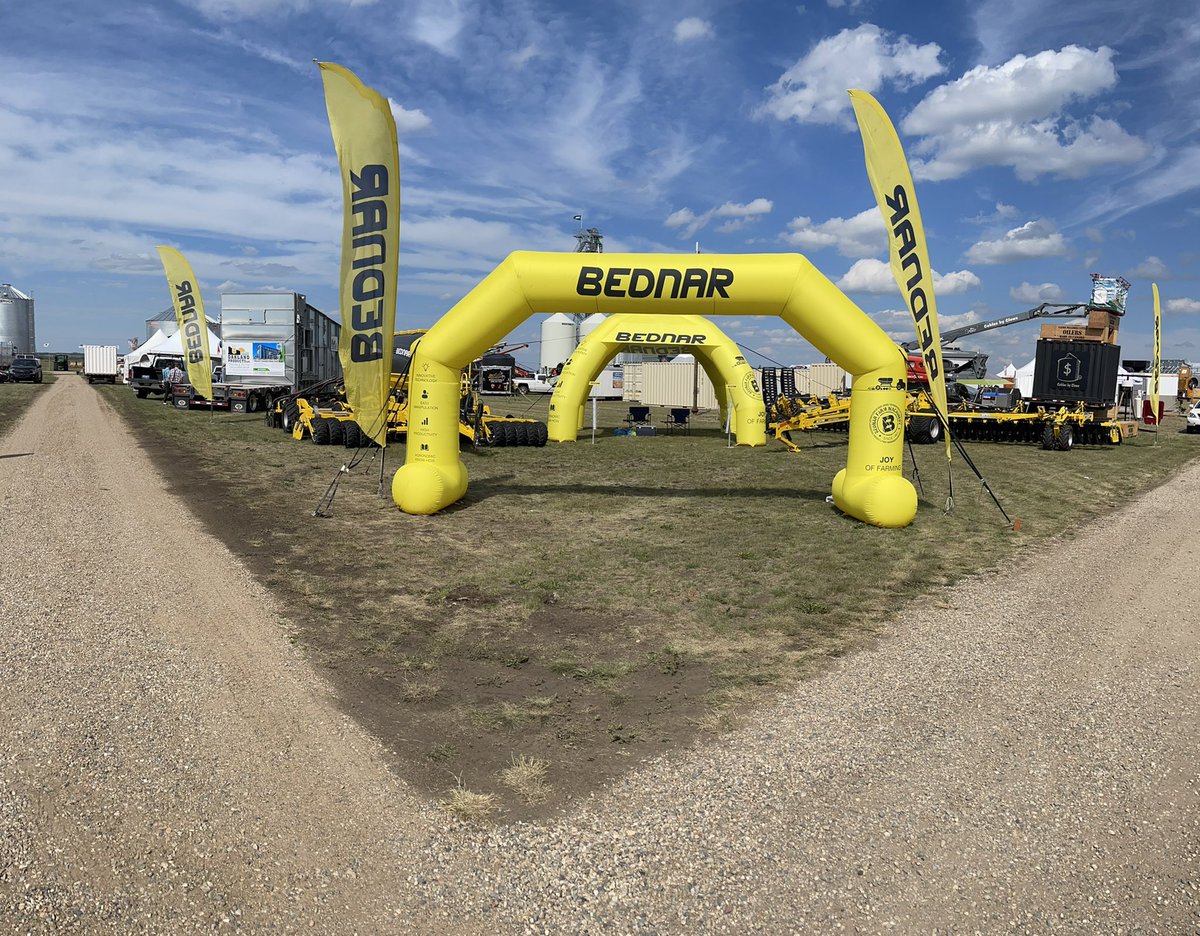 paul_latam's tweet photo. All ready to talk all things #Bednar with you @AginMotion July 19-21!  Stop on by and see an Omega seeder on 5” rows and 9mph seeding speed and the Swifterdisc 12400 Profi with “x shaped” disc patterns.  @BednarCanada Glad to be back in person!  #AIM22 https://t.co/JMJFXPvjZ4