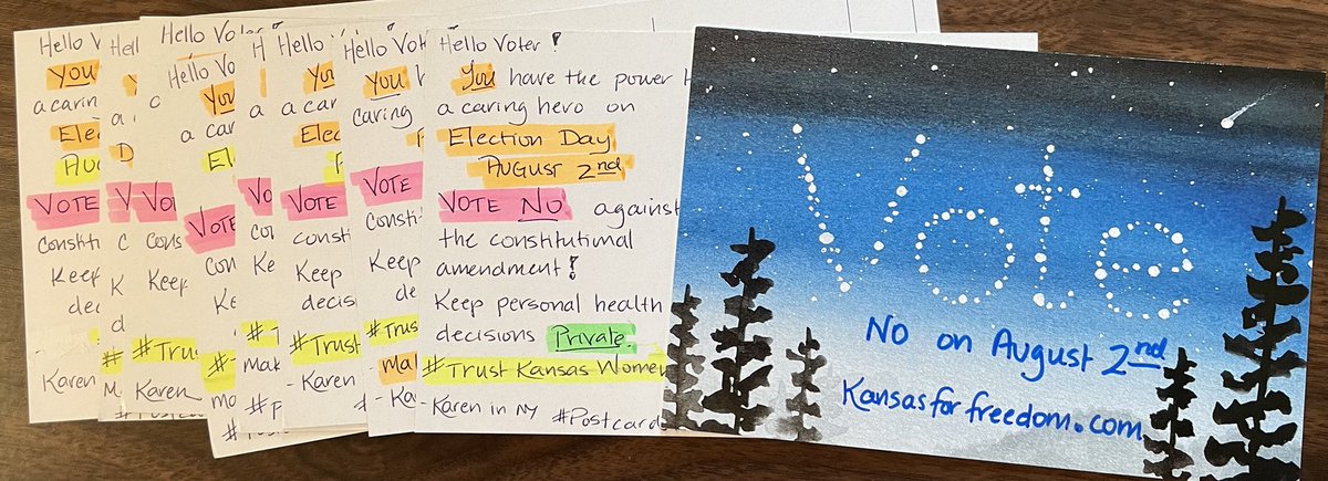 #TrustKansasWomen #postcardsToVoters NYC to KS #keepabortionLegal