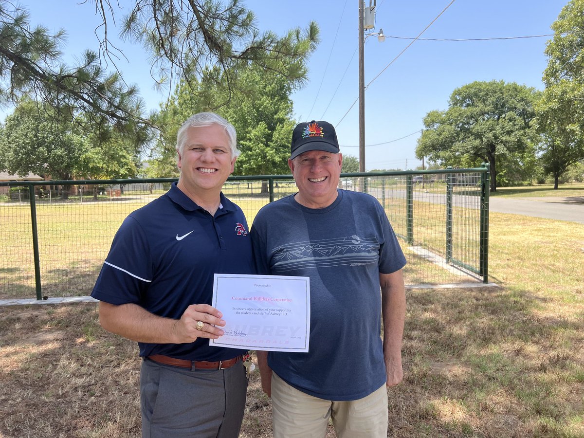 Matt_R_Gore's tweet photo. Thank you Command Builders Corporation for supporting ⁦⁦@aubreyisd⁩ #aubreyproud #InspiringHope https://t.co/i2D0exSOYu