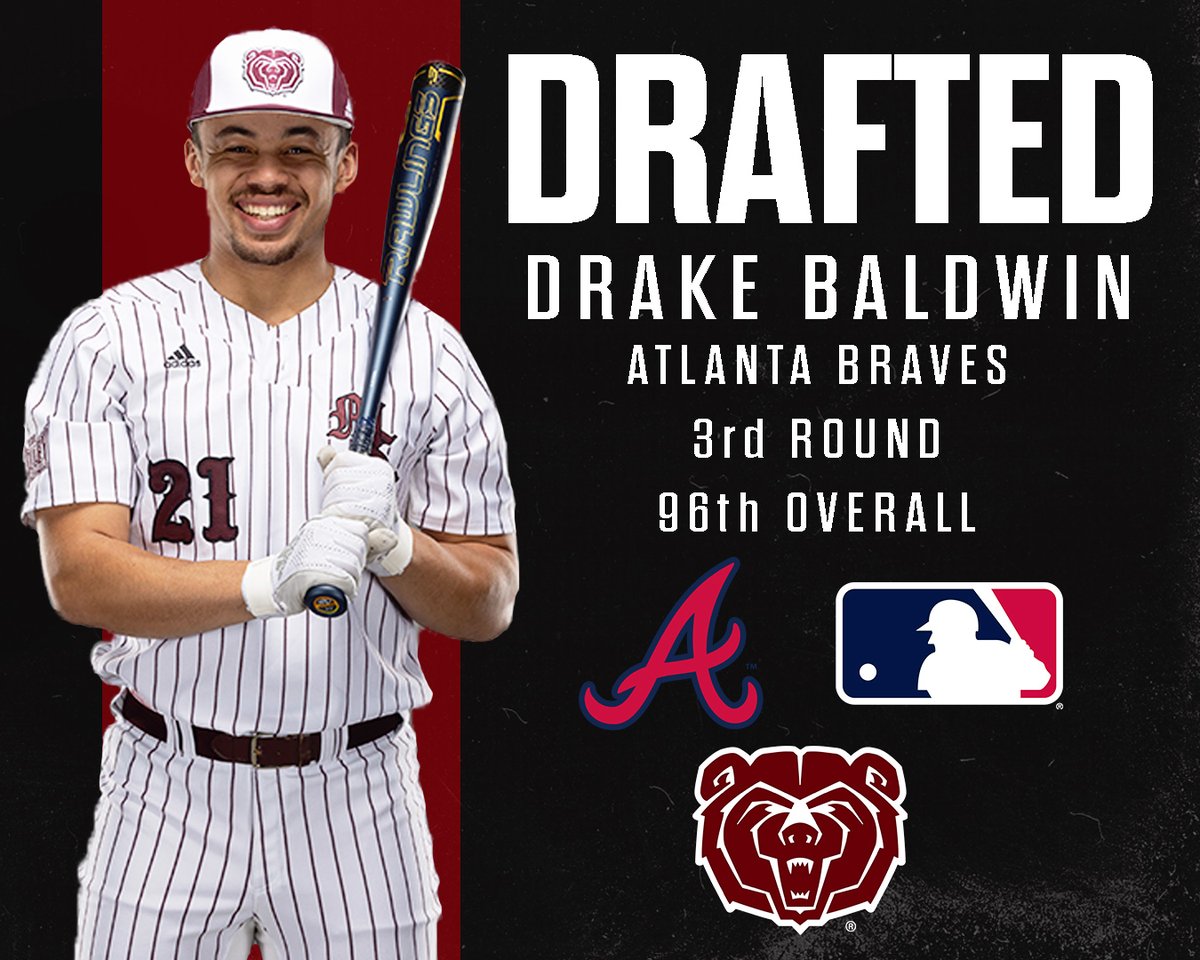DRAFTED!

<a href="/drakebaldy/">Drake</a> is now the highest-drafted catcher in #MSUBears history after going to the Atlanta Braves in the 3rd round.

🔗 bit.ly/3PAjA2X