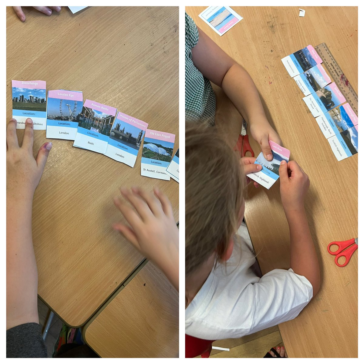 Today in Geography we looked at human and physical features. We sorted famous landmarks and then identified human and physical features found in Greenways school!