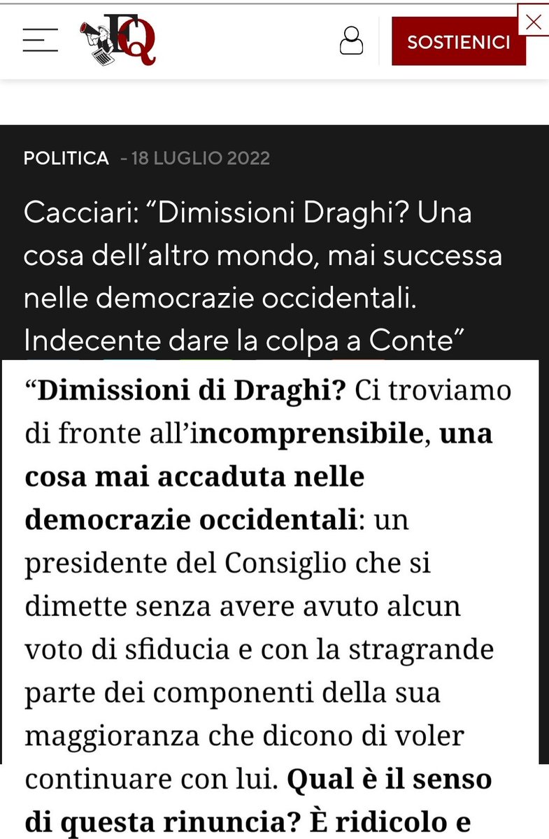 MaurizioIlBrig1's tweet photo. Questa commedia all'italiana, questa farsa burlesque ha fatto rinsavire pure #Cacciari solo i #mascalzoni si stracciano le vesti, #DraghiBuffone attorniato da giullari di corte https://t.co/AWepB9BY97