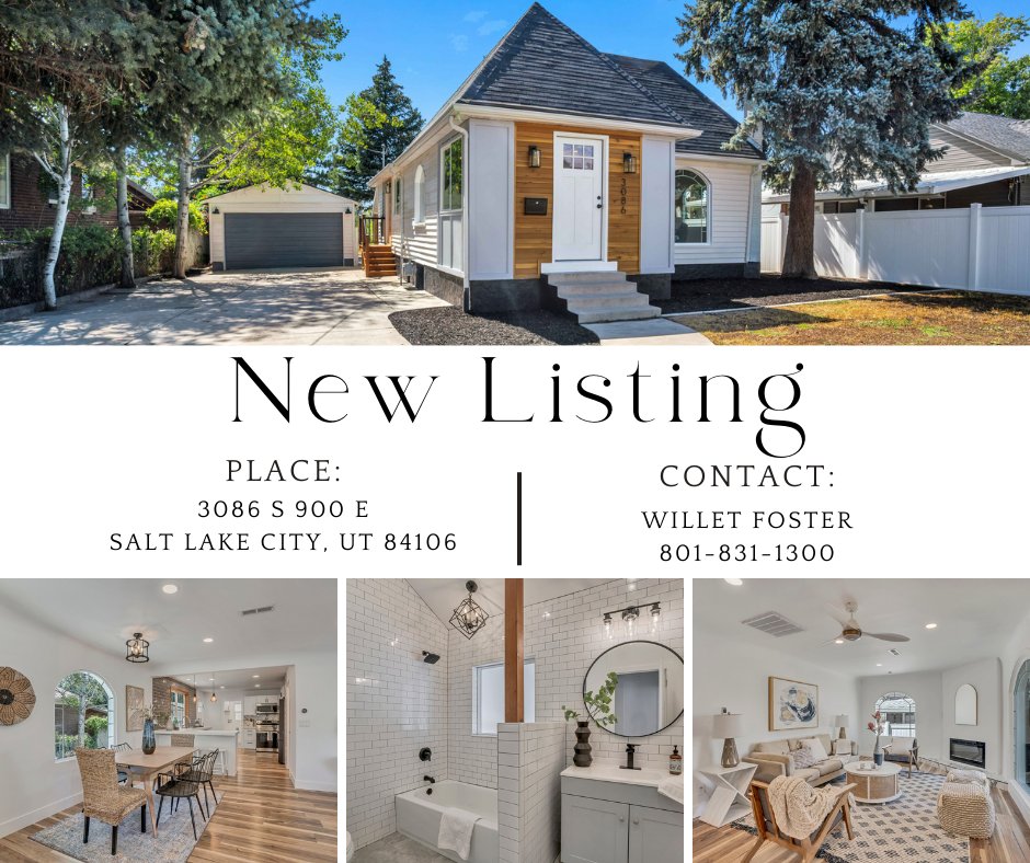 SignatureUtah's tweet photo. 🏡 Beautiful Salt Lake Home Listing!🏡

2,100 Sq Ft
🛌 4 bedroom
🛁 3 bath

📍3086 S 900 E
Salt Lake City, UT 84106

#newlisting #jsutlisted #slcutah #saltlakecityrealestate #investmentproperty #signaturerealestate #signaturelife https://t.co/2446ufQxpV