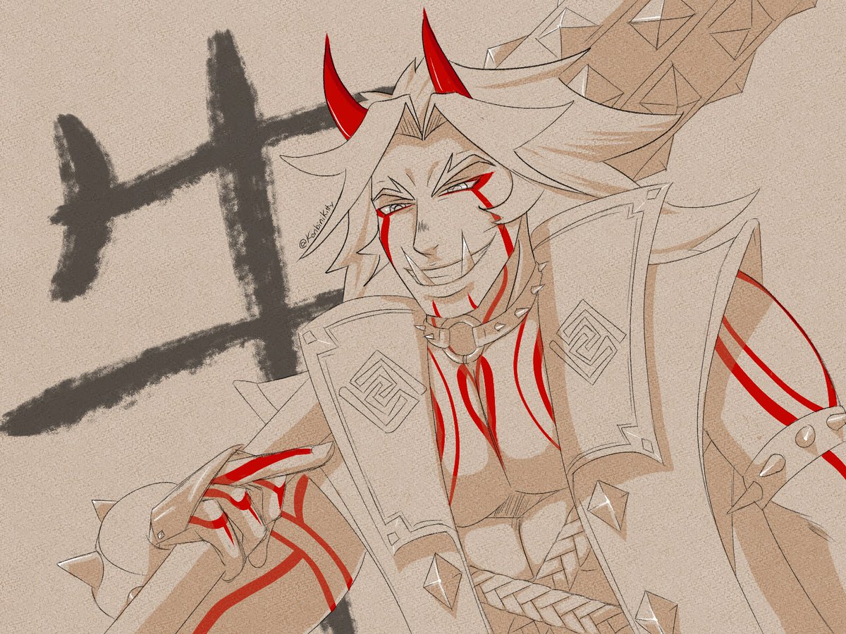 konbinikitty's tweet photo. Gave the big oni a little makeover 💕#genshinimpact #atarakiitto https://t.co/iW1OjFkUI0