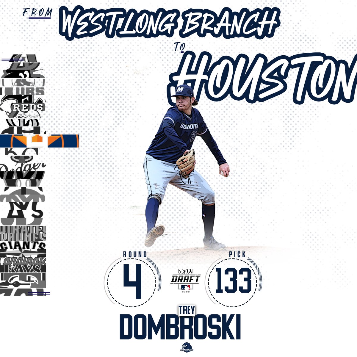 Big league bound.

<a href="/Dombroski_Trey/">Trey</a> has been selected by the <a href="/astros/">Houston Astros</a> in the 2022 <a href="/MLBDraft/">MLB Draft</a>!

#FlyHawks