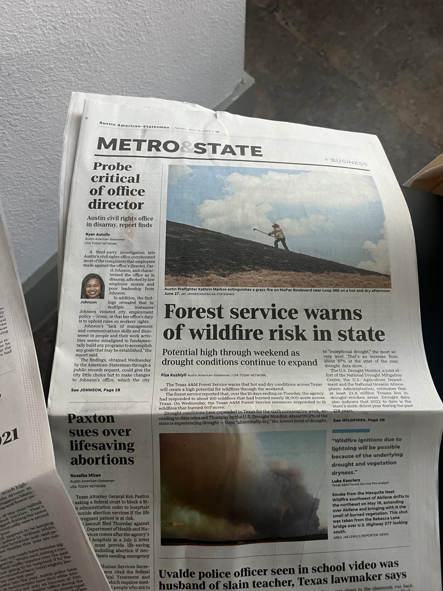 fiza11k's tweet photo. so excited to share my first A1 for the @statesman !! this was such a fun story to write and it makes my heart so full to see a story about asian american representation on the front page of a major paper <3

also very cool to see my stories be centerpieces on both A1 and B1:,) https://t.co/Q2qb4aBG1R