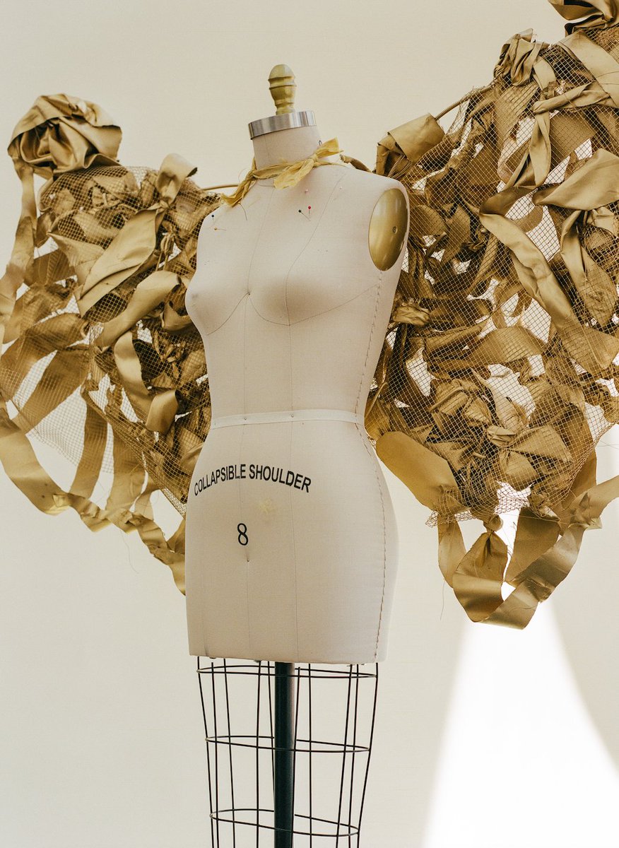 Kevlar wings, which are part of "Phoenix", to be worn by Grace Chan @gracephies 
I made these using strips of Kevlar by knotting, weaving, and stitching them into sculpted chicken wire with thread and rope. #kindredqueens #fashion #girlsincdc #womenartist #art #artist #design