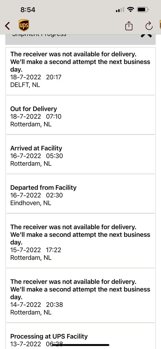 MARCOZPL's tweet photo. It has been three time the UPS said "the receiver was not available for delivery " when I was literally at home. Specifically on last Friday when I was talking to the UPS customer service, asking why they did not come. Is it a reliable company? @UPS_Netherlands https://t.co/0esikyqxsv
